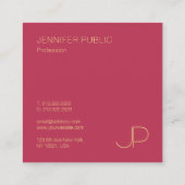 Modern Quadratische Visitenkarte (Rückseite)