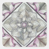 Modern Quadratischer Aufkleber (Vorderseite)