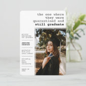 Modern Quarantined Covid Gray Foto Abschluss Ankündigung (Stehend Vorderseite)