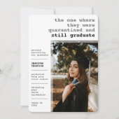 Modern Quarantined Covid Gray Foto Abschluss Ankündigung (Vorderseite)