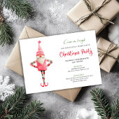 Modern Quirky Pink Santa Christmas Celebration Einladung