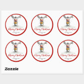Modern quirky reindeer festive holiday sticker art (Blatt)
