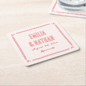 Modern Quirky Retro Hand Drawn Cupid Wedding Rechteckiger Pappuntersetzer (angewinkelt)