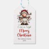Modern Quirky Santa Classic Christmas Gift Tag Geschenkanhänger (Vorderseite)