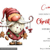 Modern Quirky Santa Watercolor Christmas Invite Einladung