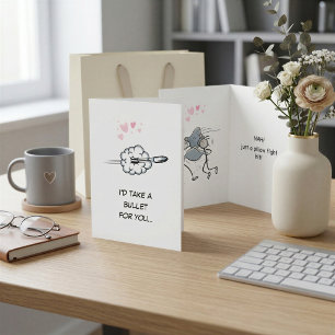 Modern Quirky Spaß Stickman Funny Valentinstag Karte