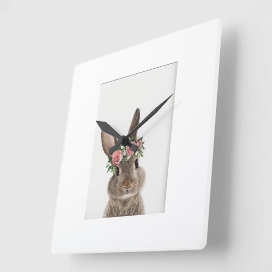 "Modern Rabbit Wall Clock Quadratische Wanduhr (Winkel)