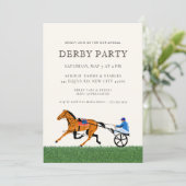 Modern Race Horse Derby Party Equestrian  Einladung (Stehend Vorderseite)
