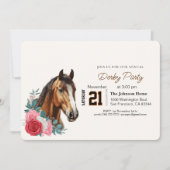 Modern Race Horse Derby Party Equestrian  Einladung (Vorderseite)