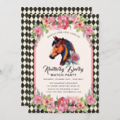 Modern Race Horse Derby Party Equestrian Einladung (Vorne/Hinten)