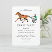 Modern Race Horse Derby Party Equestrian  Einladung (Stehend Vorderseite)