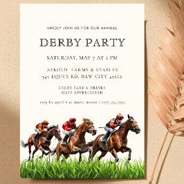 Modern Race Horse Derby Party Equestrian  Invitati Einladung