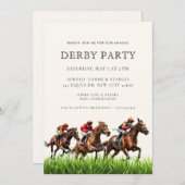 Modern Race Horse Derby Party Equestrian Invitati Einladung (Vorne/Hinten)