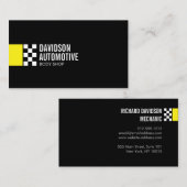 Modern Racing Flag Logo in Gelb Automotive Visitenkarte (Vorne/Hinten)