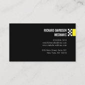 Modern Racing Flag Logo in Gelb Automotive Visitenkarte (Rückseite)