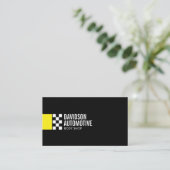 Modern Racing Flag Logo in Gelb Automotive Visitenkarte (Stehend Vorderseite)