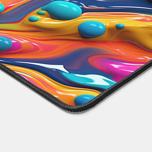 Modern Rainbow Abstract Paint Monogram Schreibtischunterlage (Ecke)
