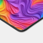 Modern Rainbow Abstract Swirls Monogram Schreibtischunterlage (Ecke)