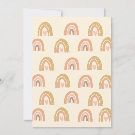 Modern Rainbow Arch Erster Geburtstag Einladung (Rückseite)