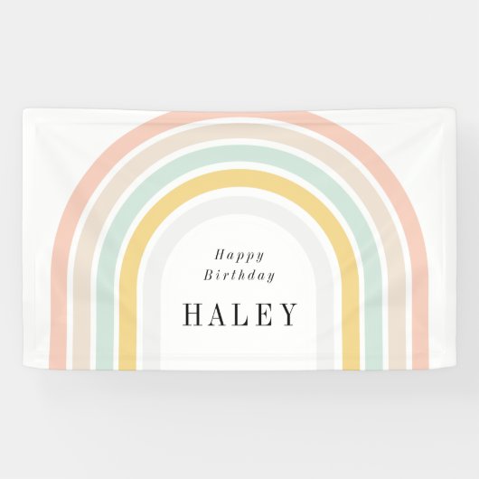 Modern Rainbow Birthday Banner (Horizontal)