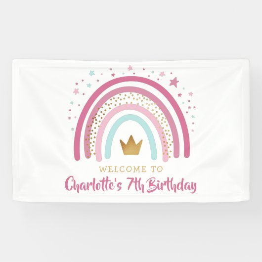 Modern Rainbow Birthday Banner (Horizontal)