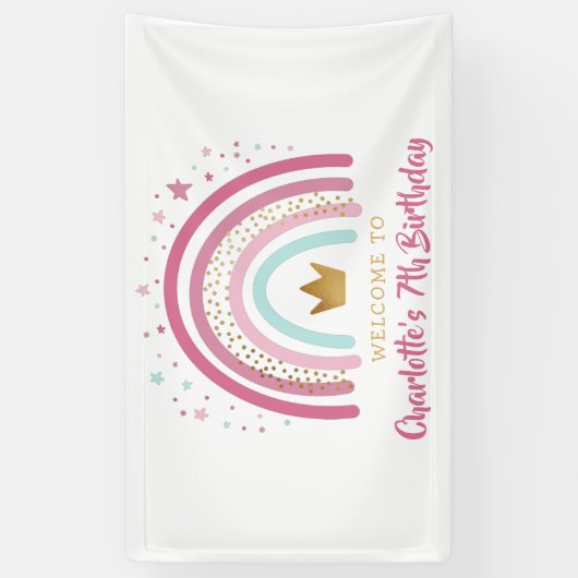 Modern Rainbow Birthday Banner (Vertikal)