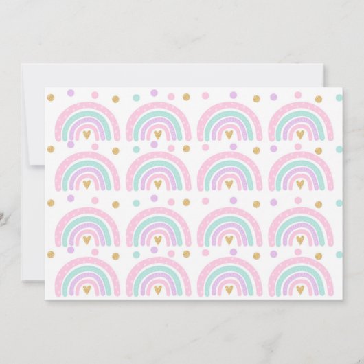 Modern Rainbow Birthday Einladung (Rückseite)