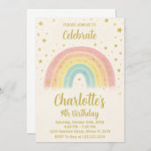Modern Rainbow Birthday Einladung (Vorne/Hinten)