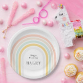 Modern Rainbow Birthday Pappteller (Party)