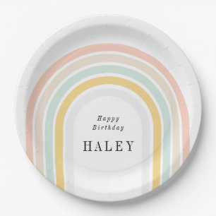 Modern Rainbow Birthday Pappteller