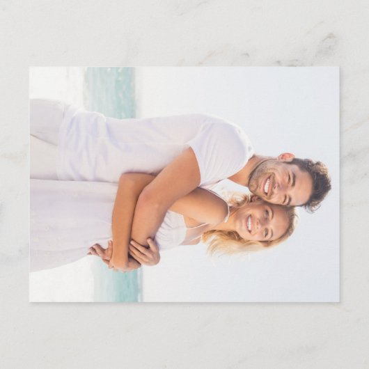 Modern Rainbow Confetti Save the Date Ankündigungspostkarte (Rückseite)