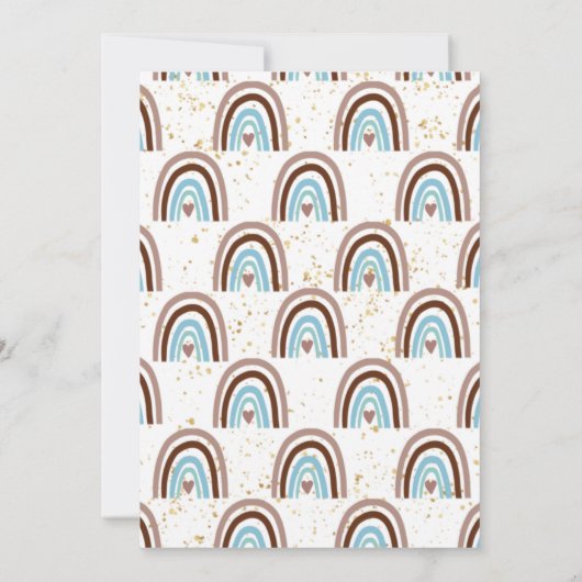 Modern Rainbow Erster Geburtstag Einladung (Rückseite)