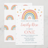 Modern Rainbow Invitation Birthday Einladung (Vorne/Hinten)
