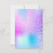 Modern Rainbow Pink Holographic Danke-Card Dankeskarte (Rückseite)