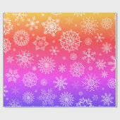 Modern Rainbow Snowflakes Weihnachtswrapper Geschenkpapier (Flach)