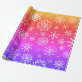 Modern Rainbow Snowflakes Weihnachtswrapper Geschenkpapier (Ungerollt)
