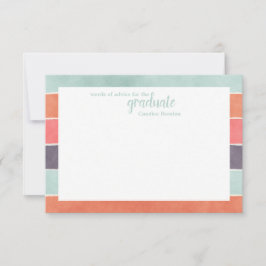 Modern Rainbow Stripes Word of Advice Cards Hinweiskarte