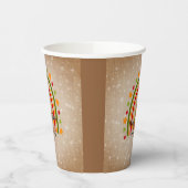 Modern Rainbow Weihnachten Tartan Tree 20xx Text Pappbecher (Links)