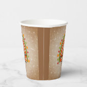 Modern Rainbow Weihnachten Tartan Tree 20xx Text Pappbecher (Rechts)