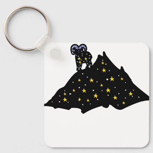 Modern Ram Zodiac Keychain – Sleek Aries  Schlüsselanhänger (Vorderseite)