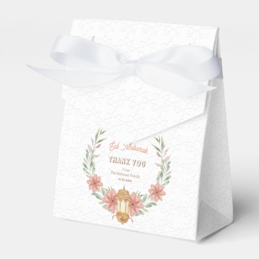 Modern Ramadan | Eid Mubarak Floral Wreath Lamp  Geschenkschachtel (Vorderseite)