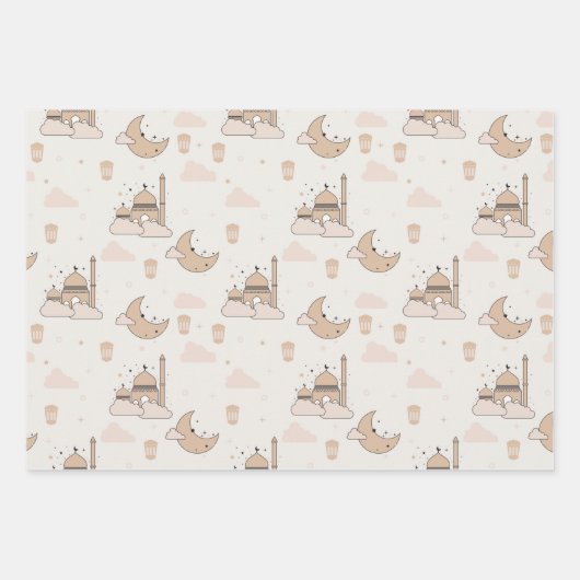 Modern Ramadan Kareem Eid Mubarak Happy Eid Geschenkpapier Set (Vorderseite)