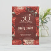 Modern Ranunculus Accent Boho Birthday Einladung (Stehend Vorderseite)