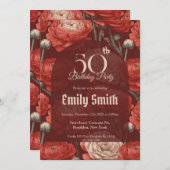 Modern Ranunculus Accent Boho Birthday Einladung (Vorne/Hinten)