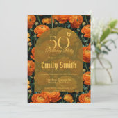 Modern Ranunculus Petal Her Birthday Einladung (Stehend Vorderseite)