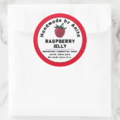 Modern Raspberry Jam oder Jelly Canning Jar Label Runder Aufkleber (Tasche)