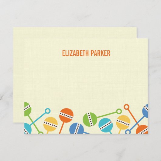 Modern Rattles Baby Dusche Vielen Dank Karten (Vorne/Hinten)