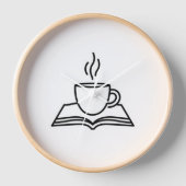 Modern Reader's Coffee & Book Wall Clock Uhr (Vorderseite)