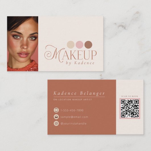 Modern Readymade Logo Photo Makeup Artist Visitenkarte (Vorne/Hinten)