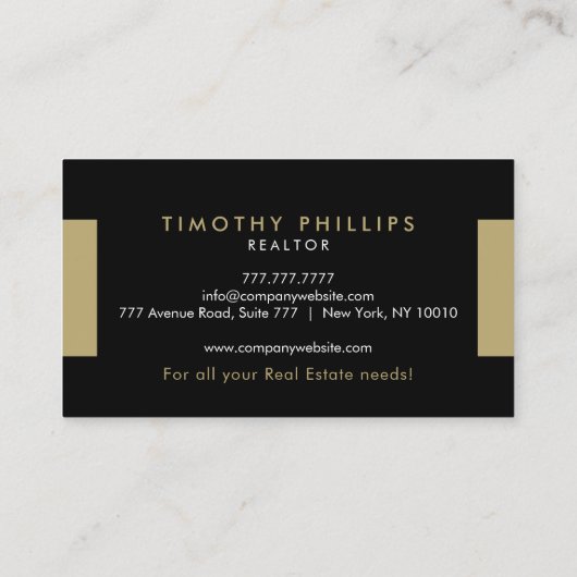 Modern Real Anwesen Agent Business Card Visitenkarte (Rückseite)